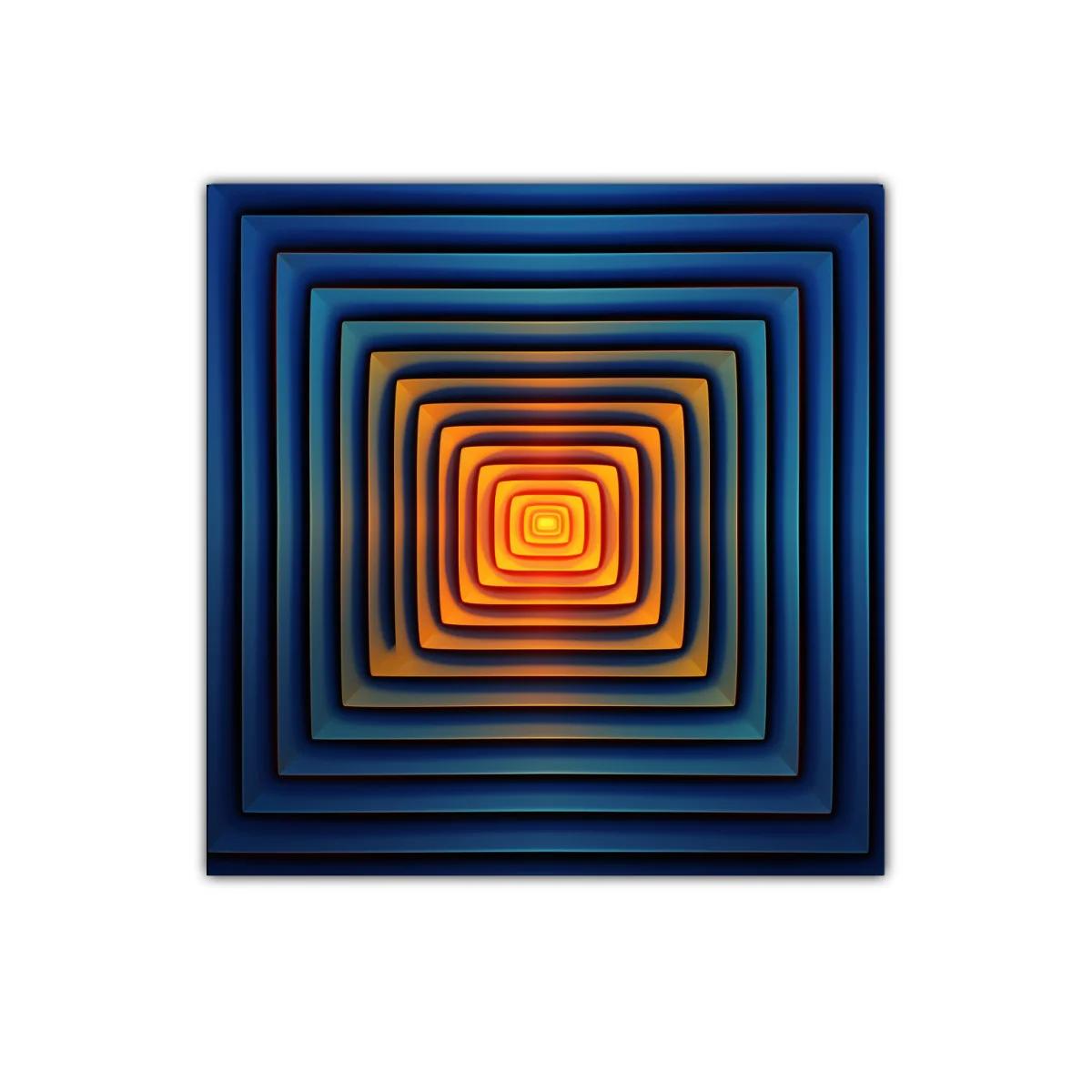 Cuadro moderno con efecto túnel en tonos cálidos y fríos — imagen principal