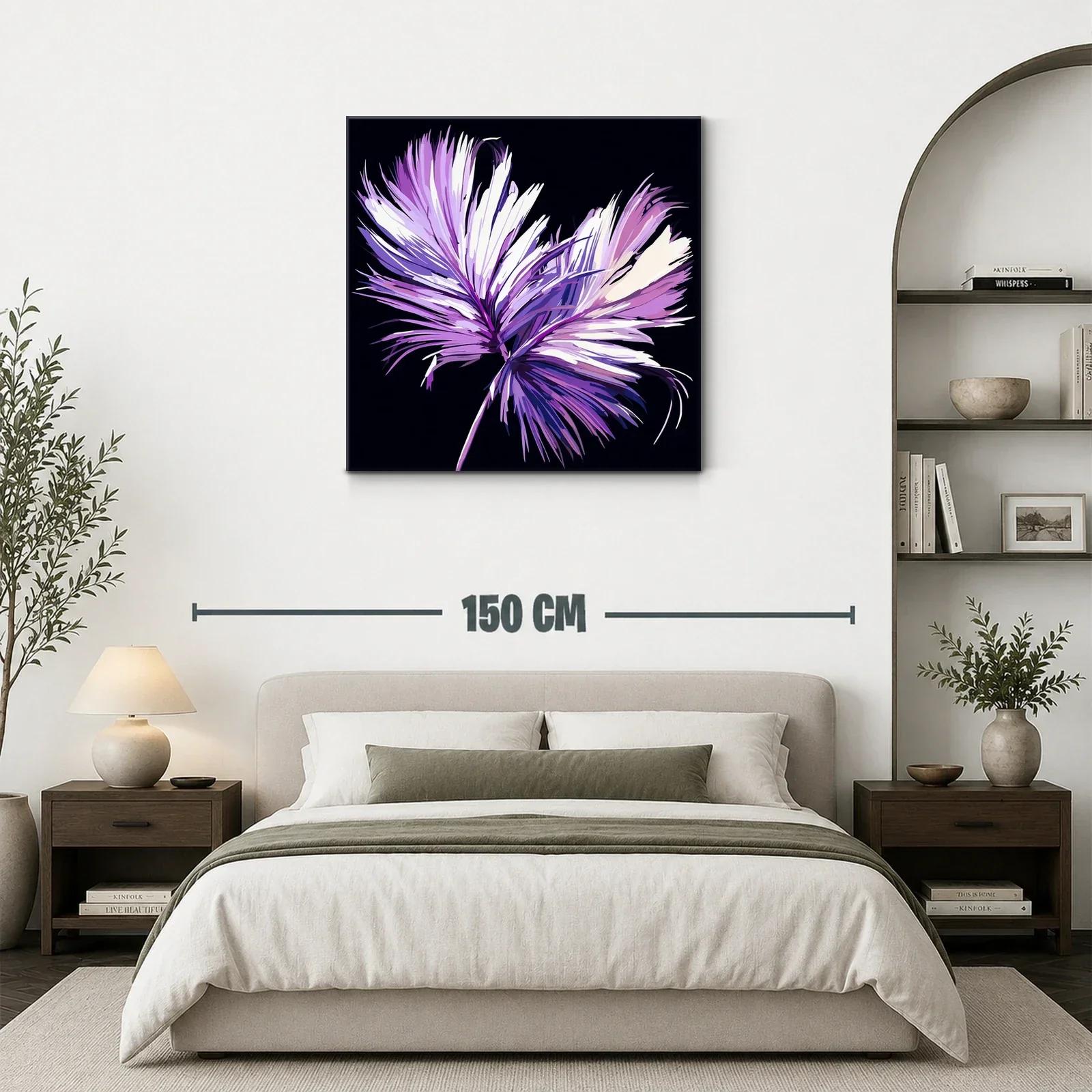 Flor abstracta en tonos lilas y violetas sobre fondo oscuro — miniatura 3