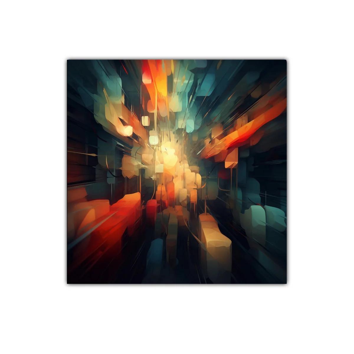 Explosión de luz y color en geometría abstracta