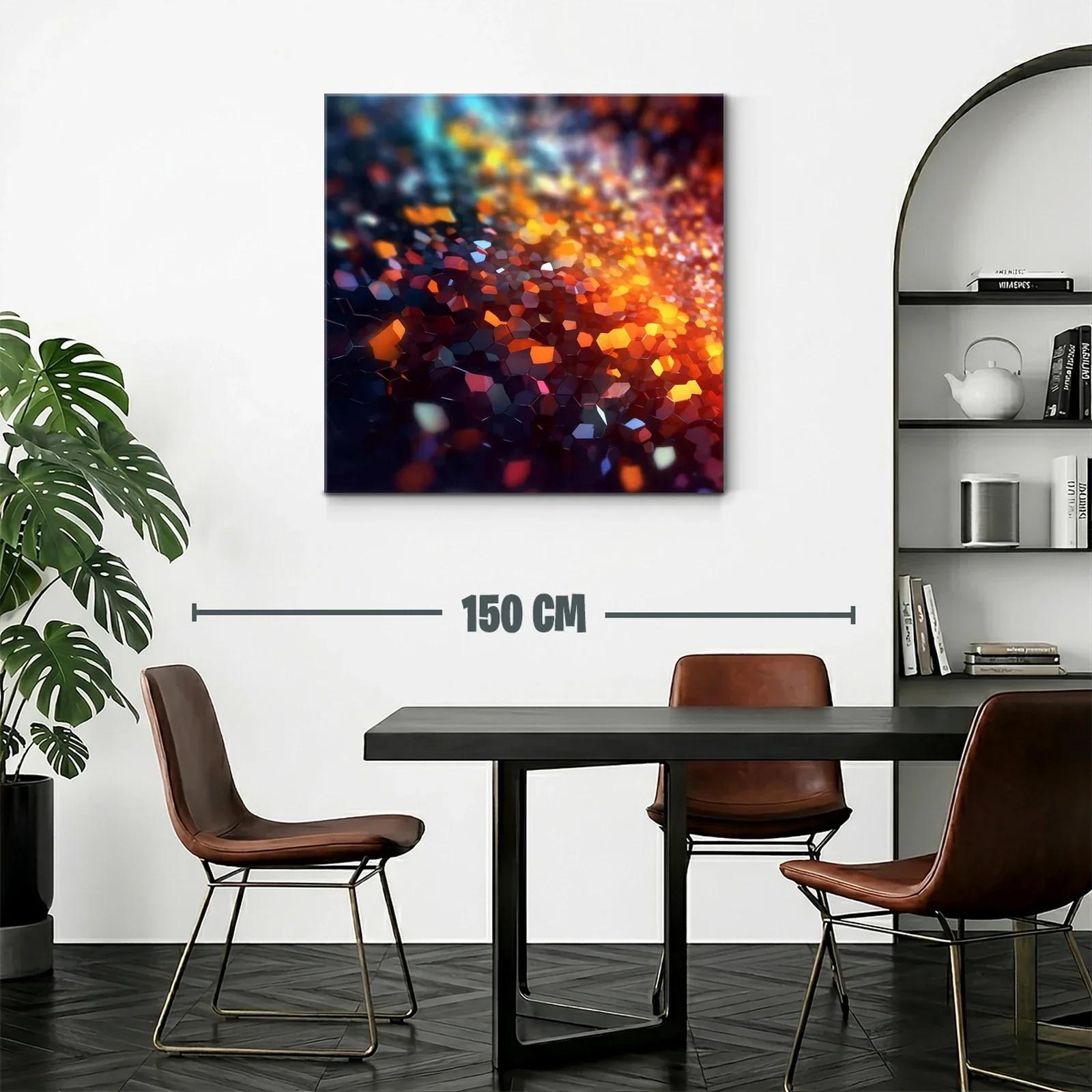 Cuadro abstracto con efecto de mosaico luminoso y vibrante — miniatura 2