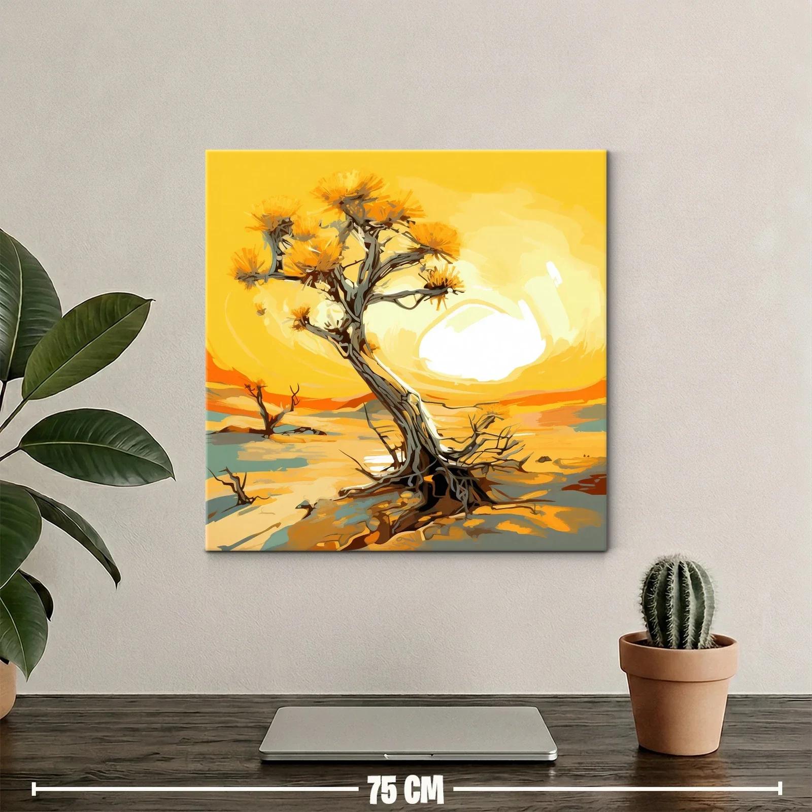 Árbol solitario en paisaje desértico iluminado al atardecer — miniatura 2
