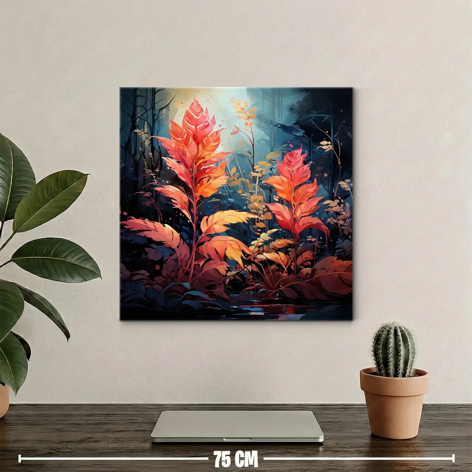 Hojas vibrantes en bosque iluminado — miniatura 2