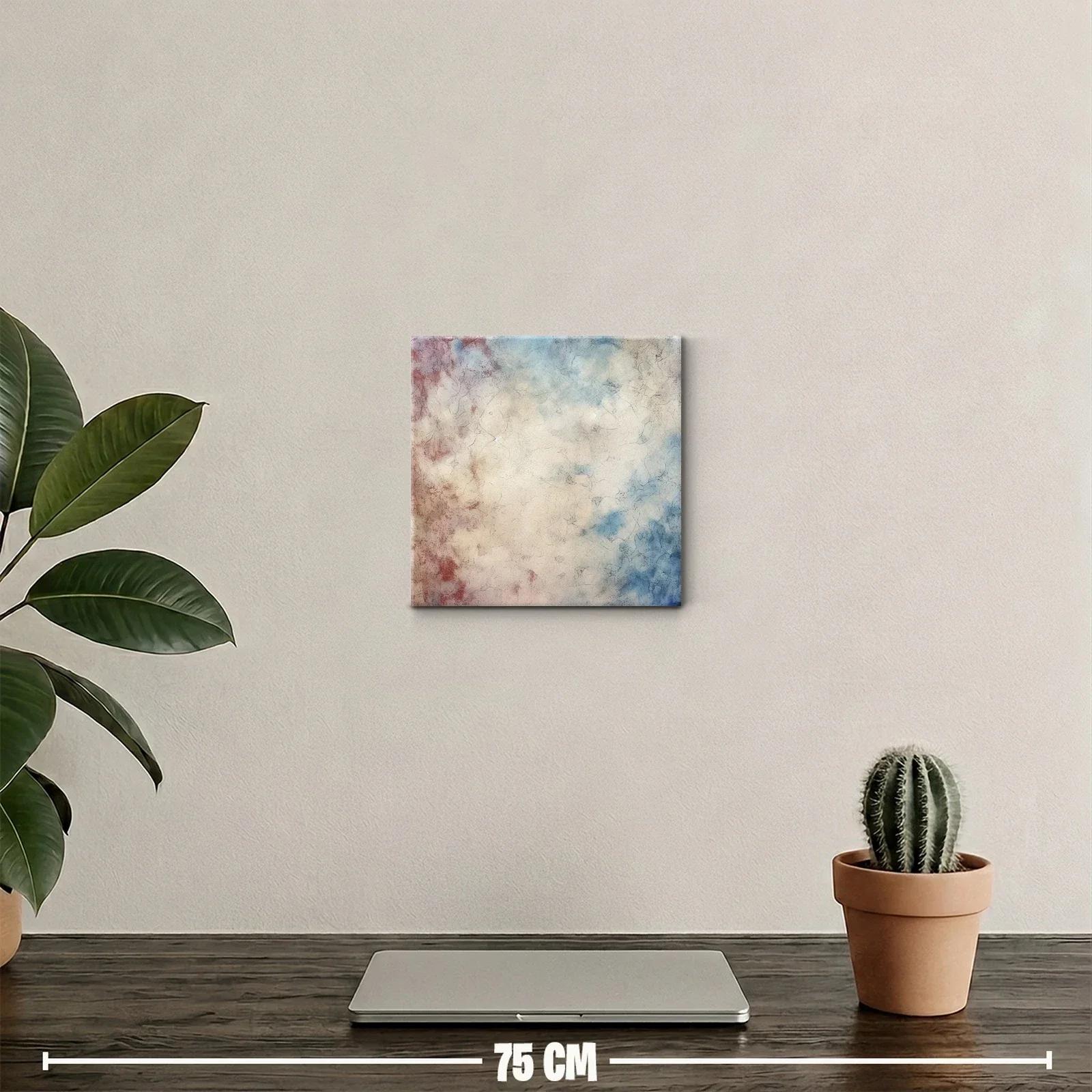 Cuadro abstracto con tonos cálidos y fríos para decoración — miniatura 2