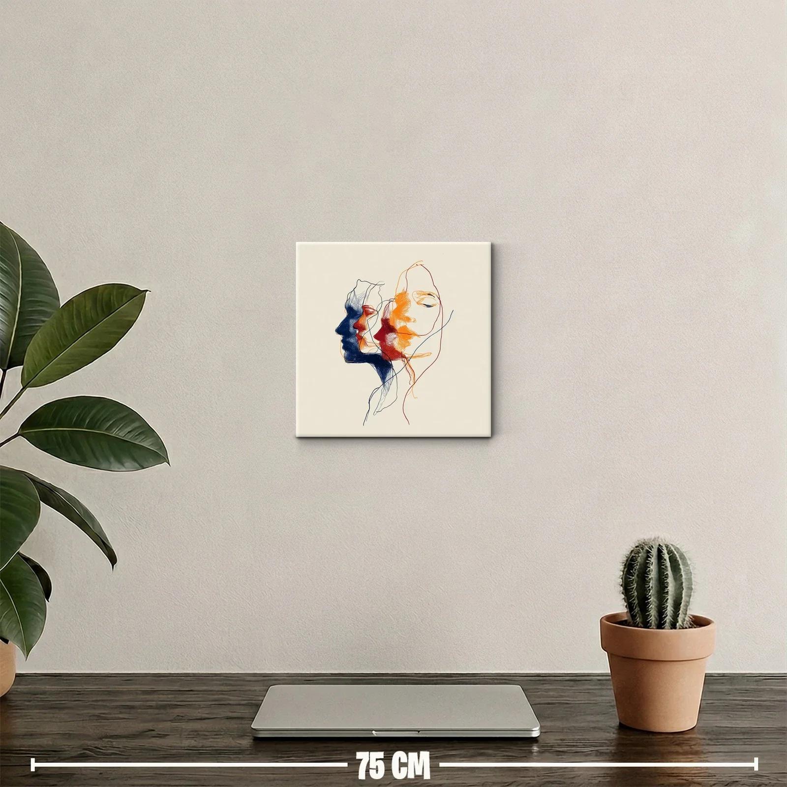 Composición de Rostros en Línea y Color Vibrante — miniatura 2