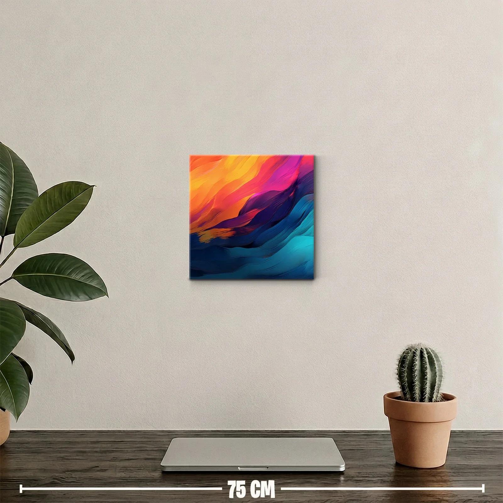 Cuadro decorativo en vibrantes tonos cálidos y fríos para ambientes modernos — miniatura 2