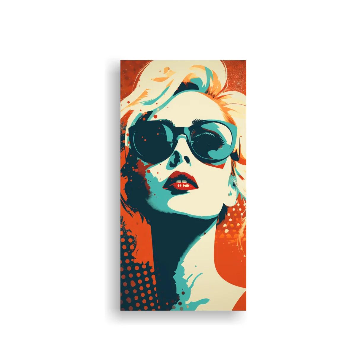 Cuadro mujer con gafas de sol y labios rojos — imagen principal