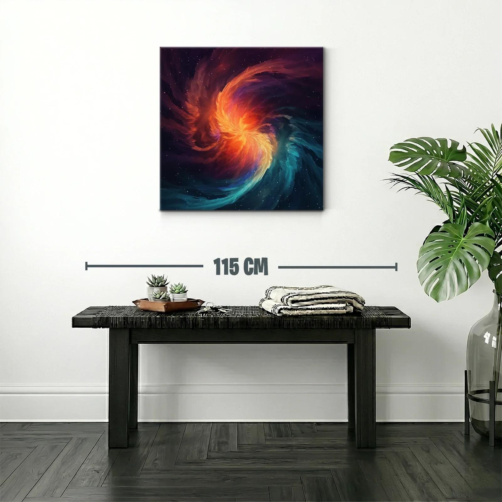 Cuadro abstracto con torbellino de fuego y agua en movimiento — miniatura 2