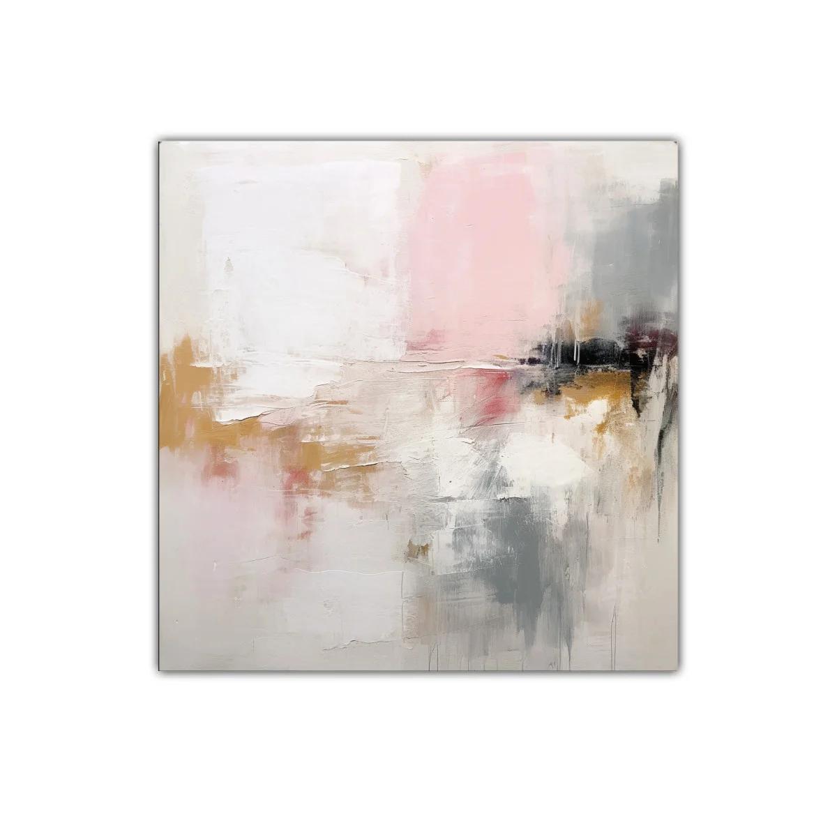 Cuadro abstracto en tonos suaves y cálidos para decoración moderna