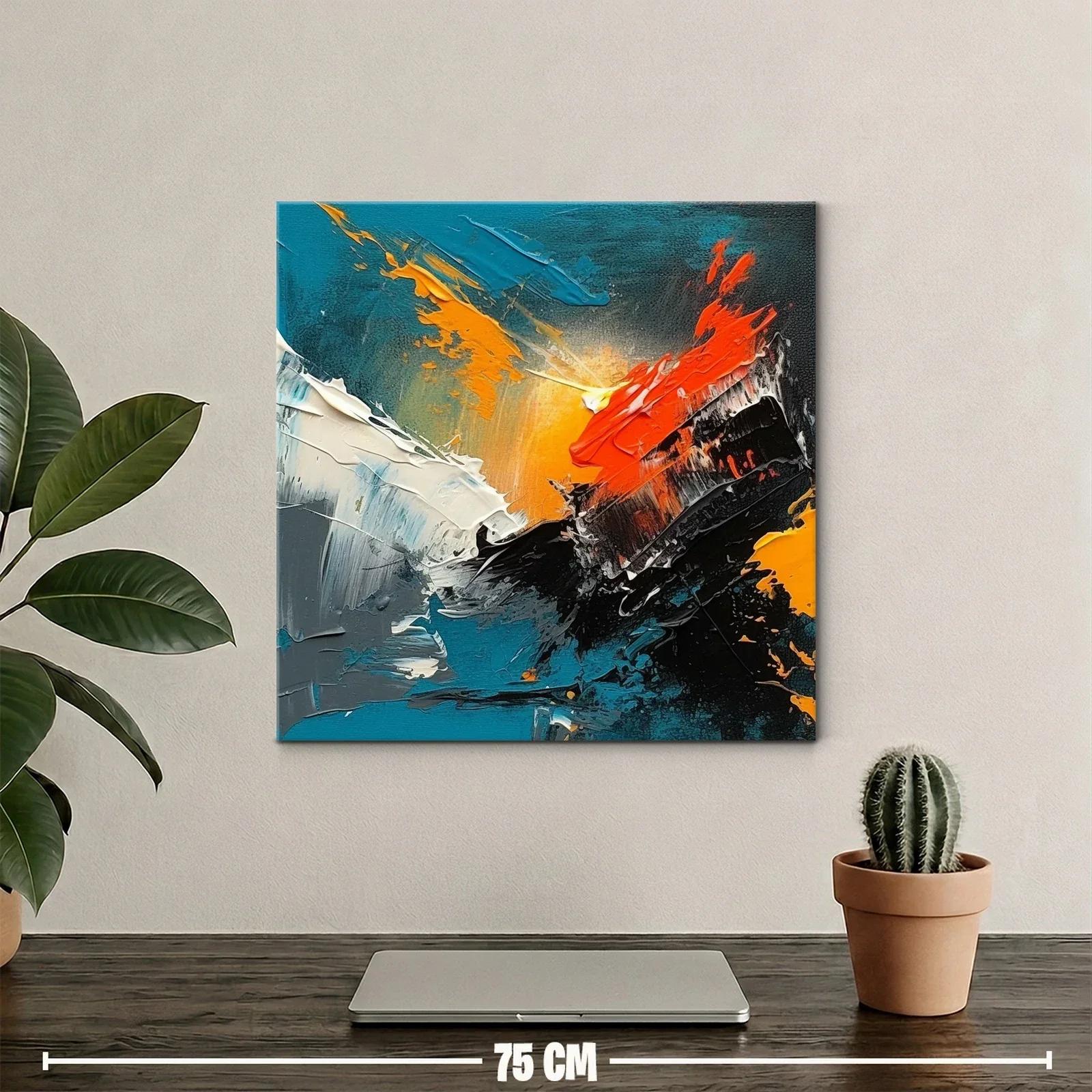 Cuadro abstracto con tonos vibrantes y contrastes intensos — miniatura 2