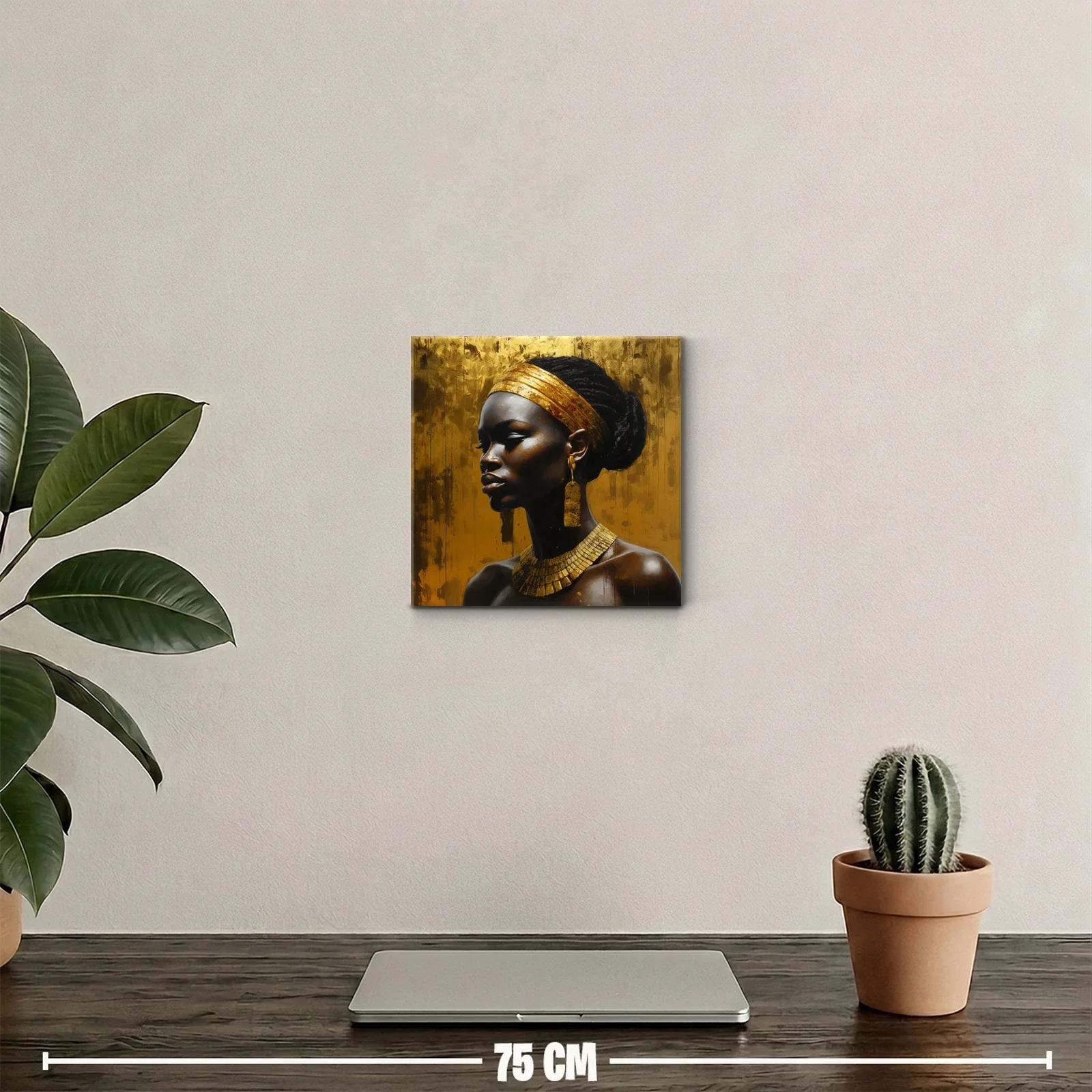 Retrato elegante con detalles dorados y fondo cálido — miniatura 2