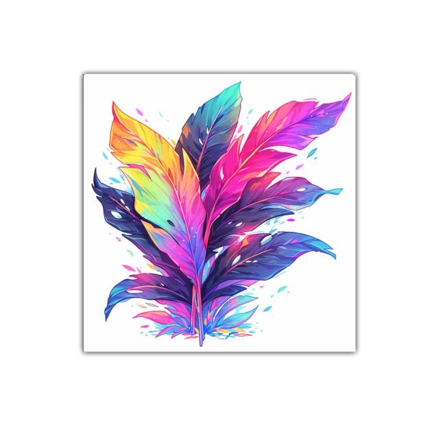 Cuadro decorativo naturaleza con hojas en colores vibrantes