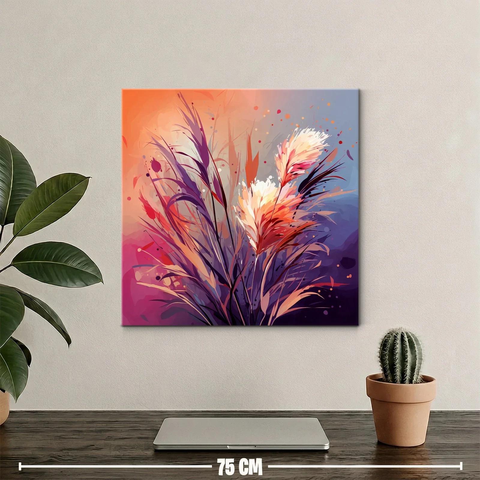 Composición abstracta de flores en tonos cálidos y fríos — miniatura 2