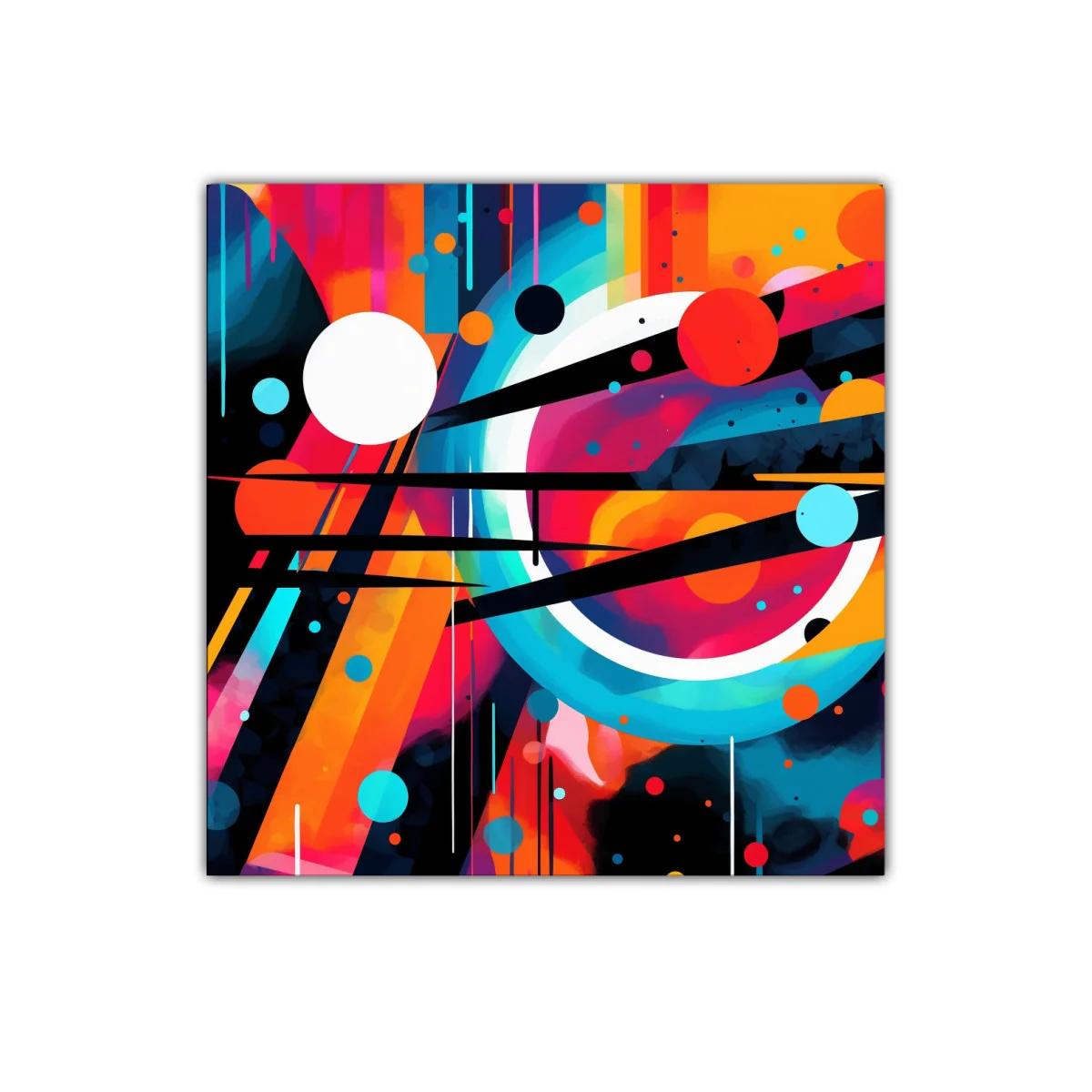 Cuadro abstracto con formas geométricas y colores vibrantes — imagen principal