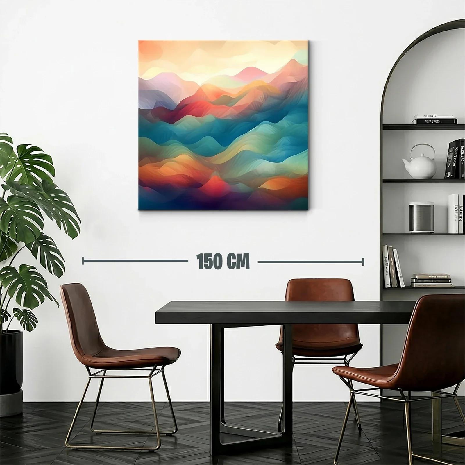 Paisaje abstracto en tonos cálidos y fríos armoniosos — miniatura 2