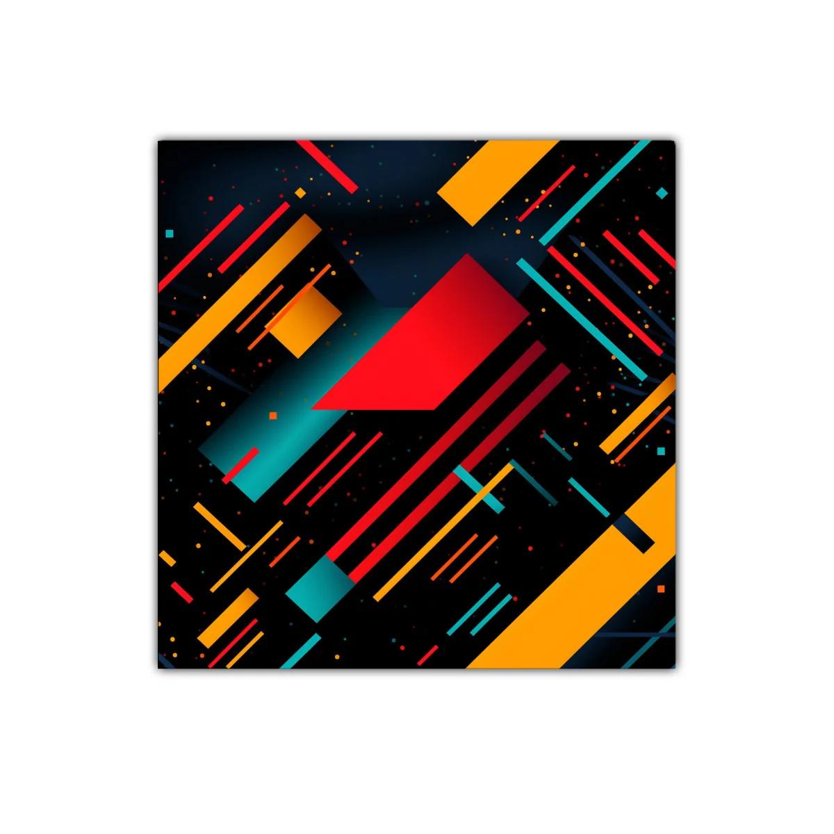 Composición abstracta con líneas y figuras geométricas vibrantes — imagen principal