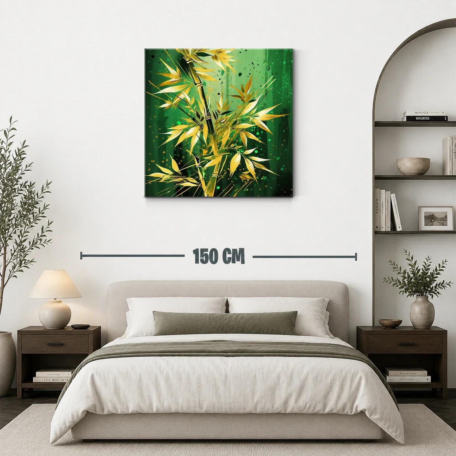 Elegancia natural en tonos verdes y dorados con bambú — miniatura 3