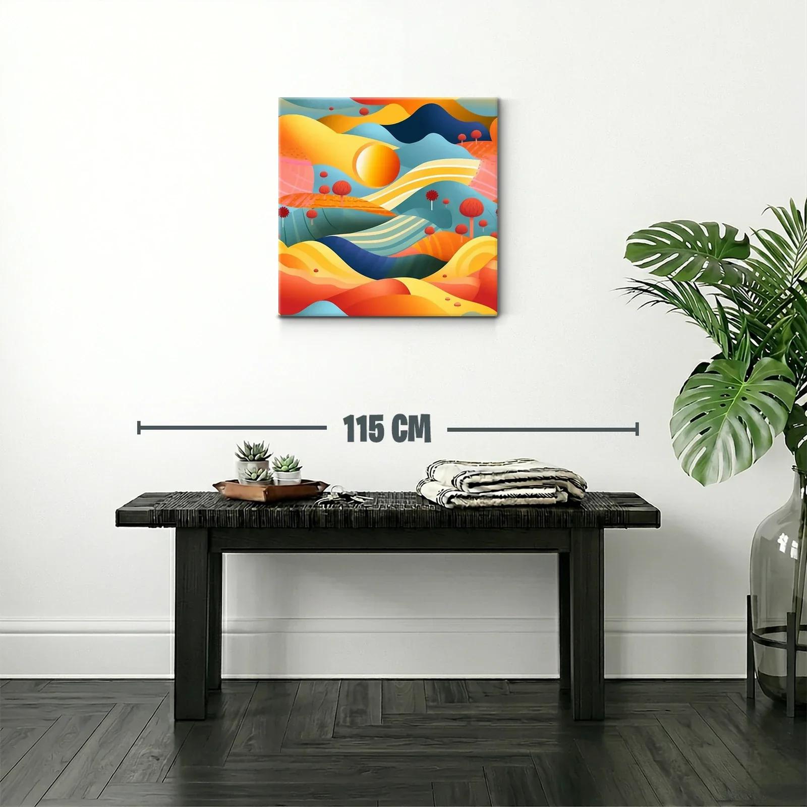 Paisaje abstracto en ondas cálidas y tonos vibrantes — miniatura 2