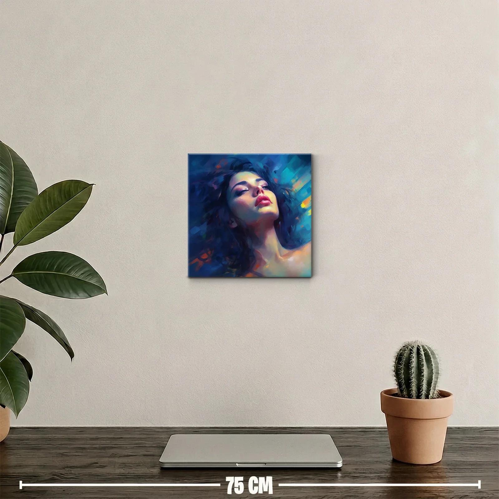 Rostro femenino con expresión serena y colorida vibrante — miniatura 2