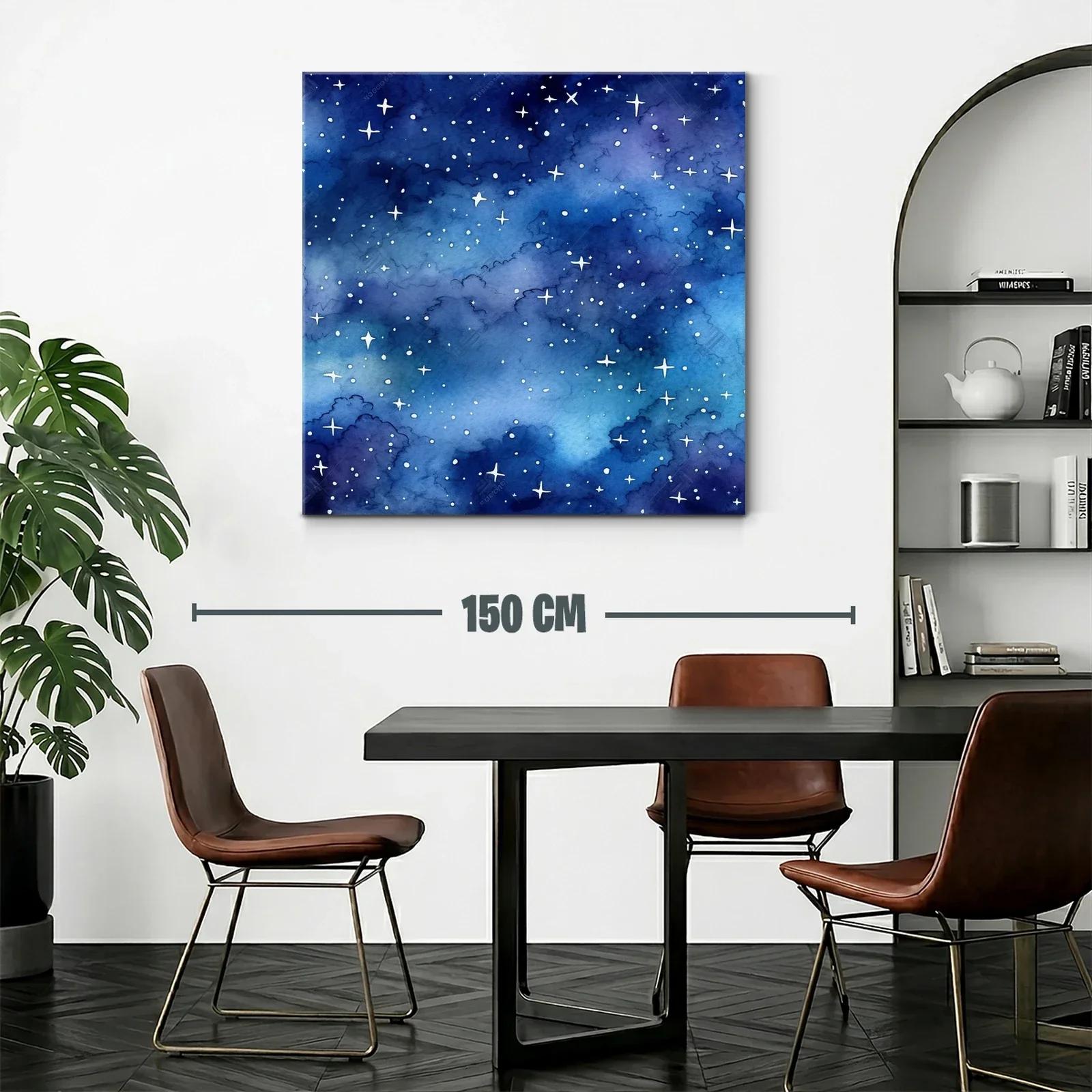 Cuadro con un cielo estrellado en tonos azul profundo — miniatura 2