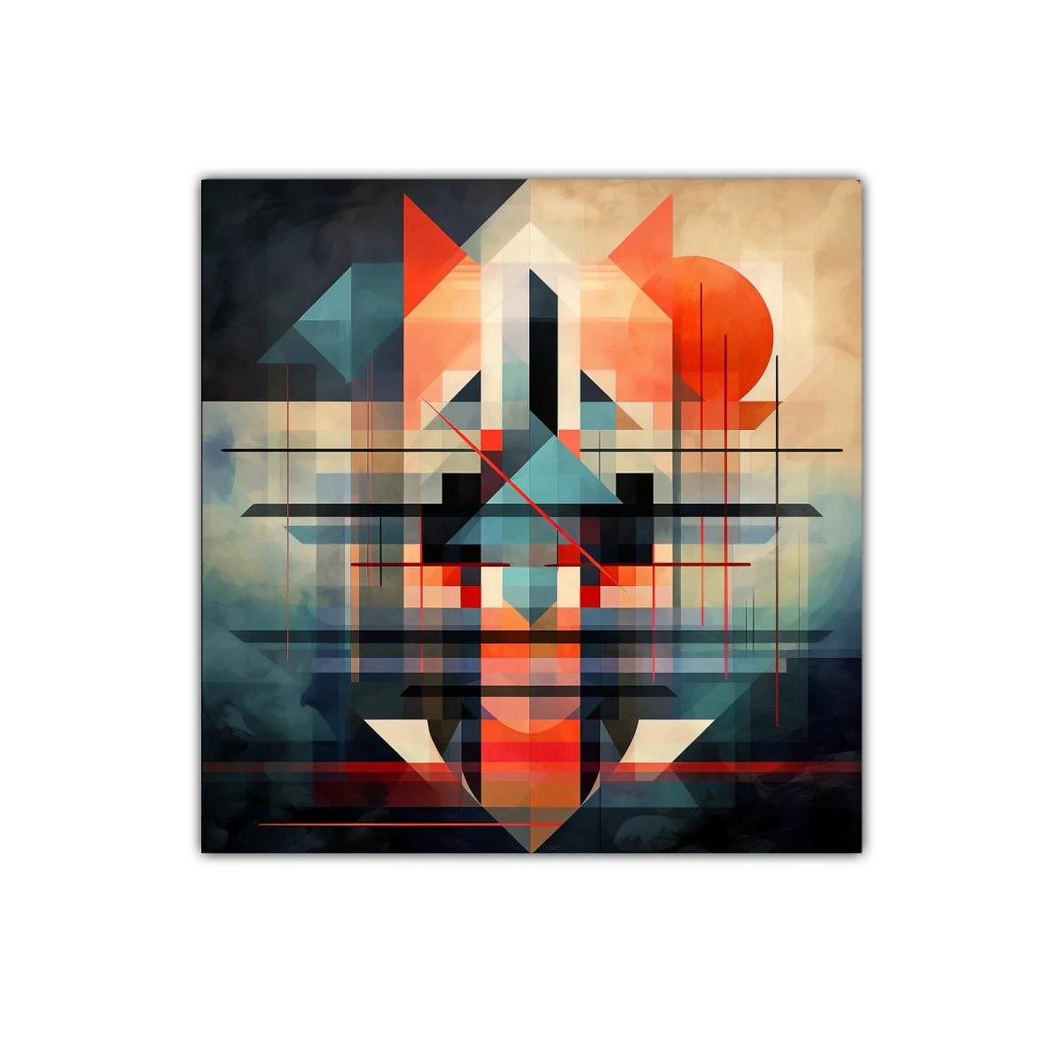 Composición geométrica con tonos cálidos y contrastes modernos