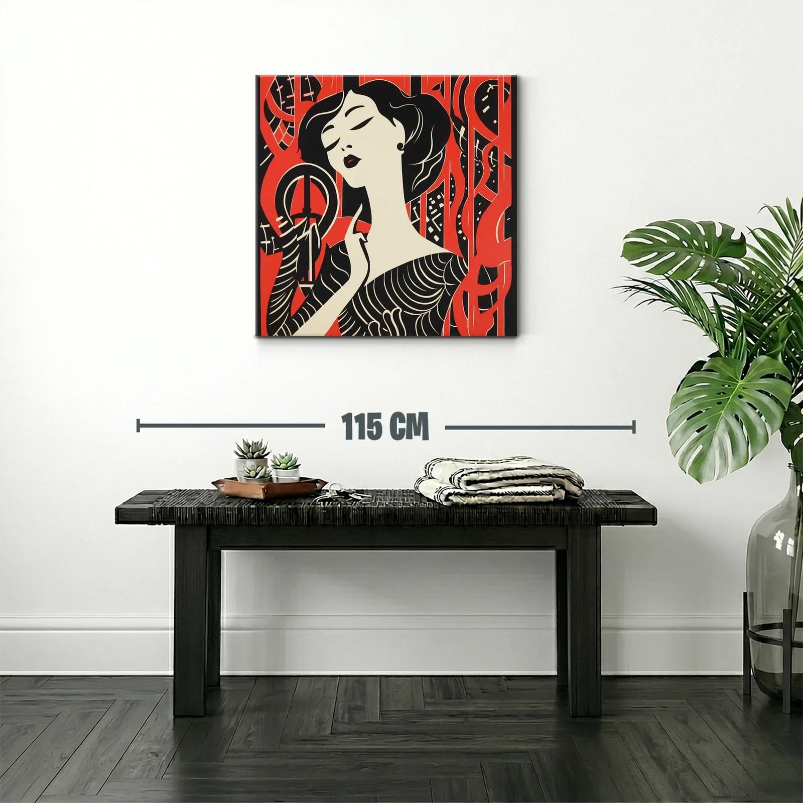 Retrato femenino en estilo art déco con contrastes intensos — miniatura 2