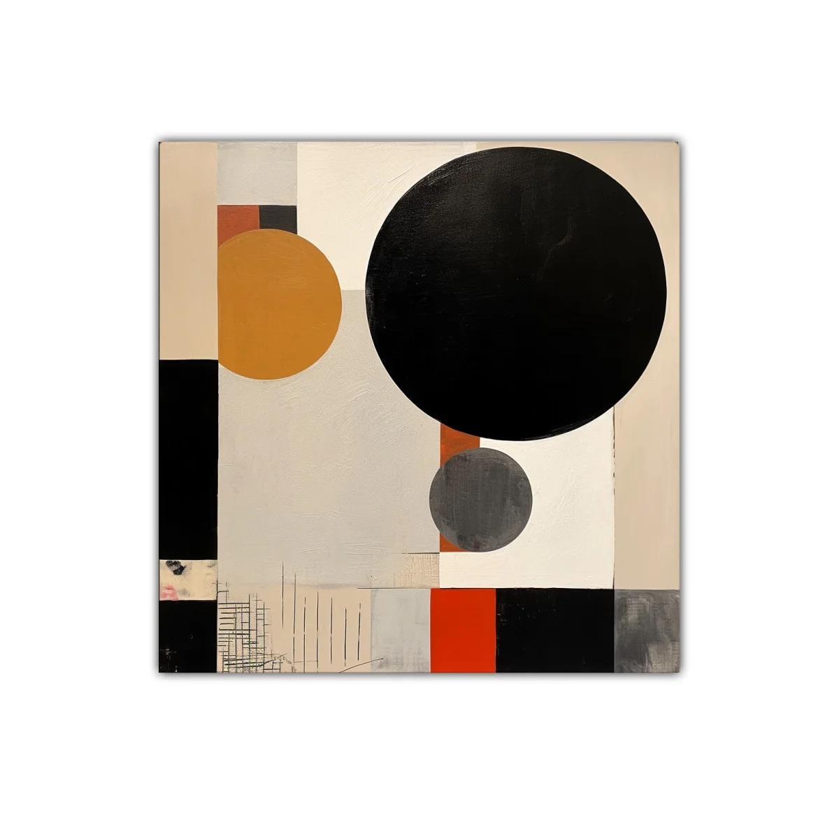 Cuadro abstracto con formas geométricas y tonos cálidos — imagen principal
