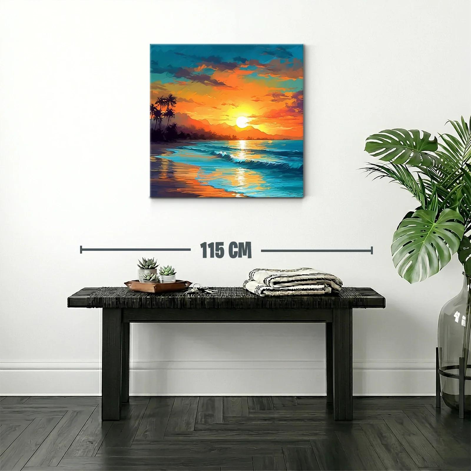 Atardecer tropical vibrante sobre la playa serena — miniatura 2