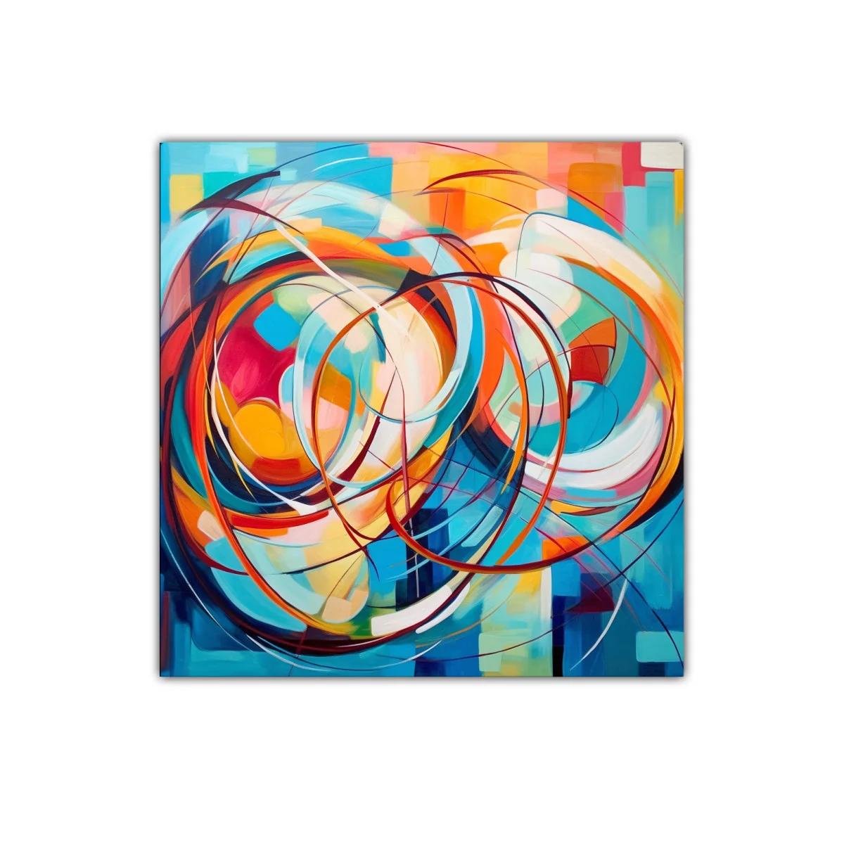 Cuadro abstracto con vibrantes círculos entrelazados — imagen principal