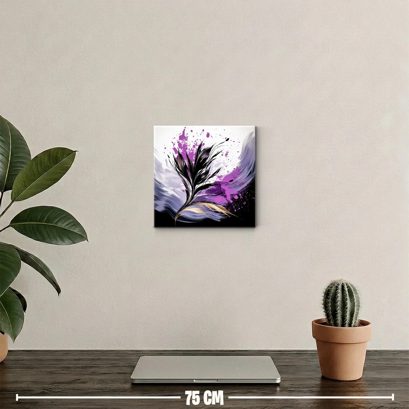 Elegancia floral con dinamismo en tonos púrpura y negro — miniatura 2