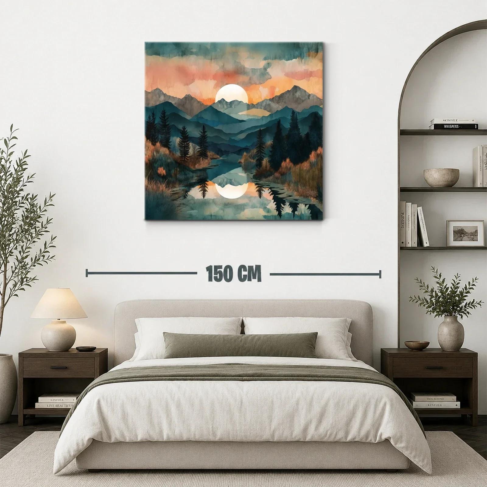 Paisaje sereno de montaña con reflejo al atardecer — miniatura 3