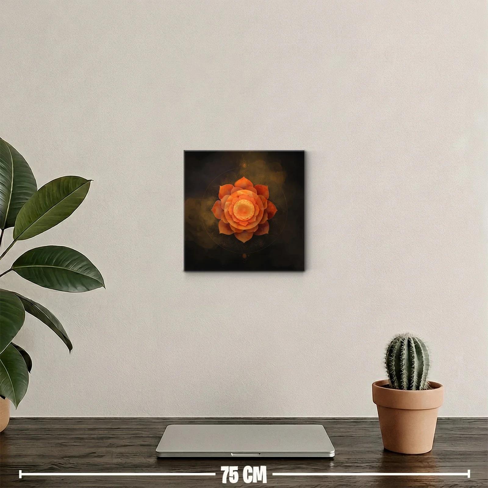 Flor Mandala en Tonos Cálidos para Espacios Zen — miniatura 2
