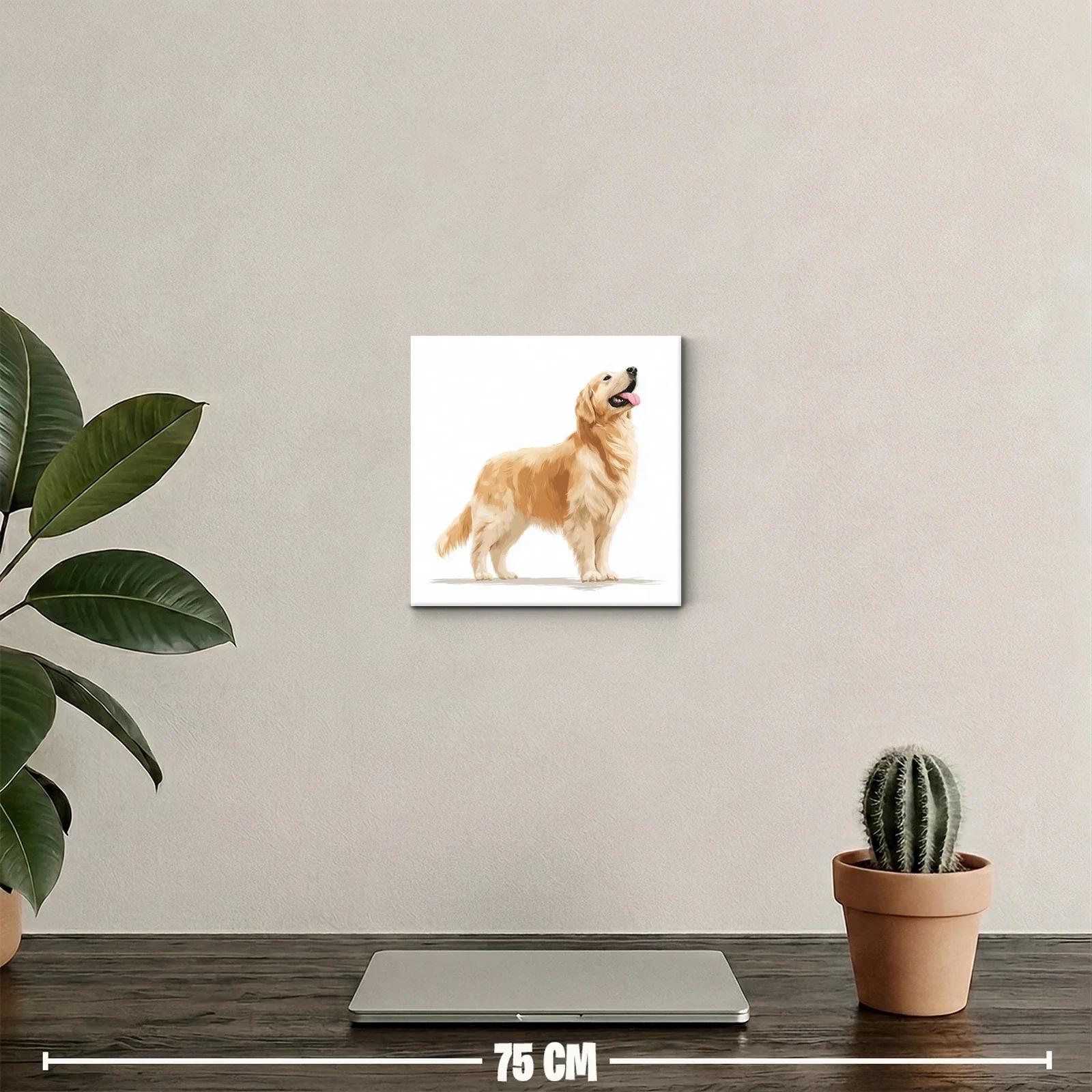 Cuadro decorativo con perro golden retriever sonriente — miniatura 2