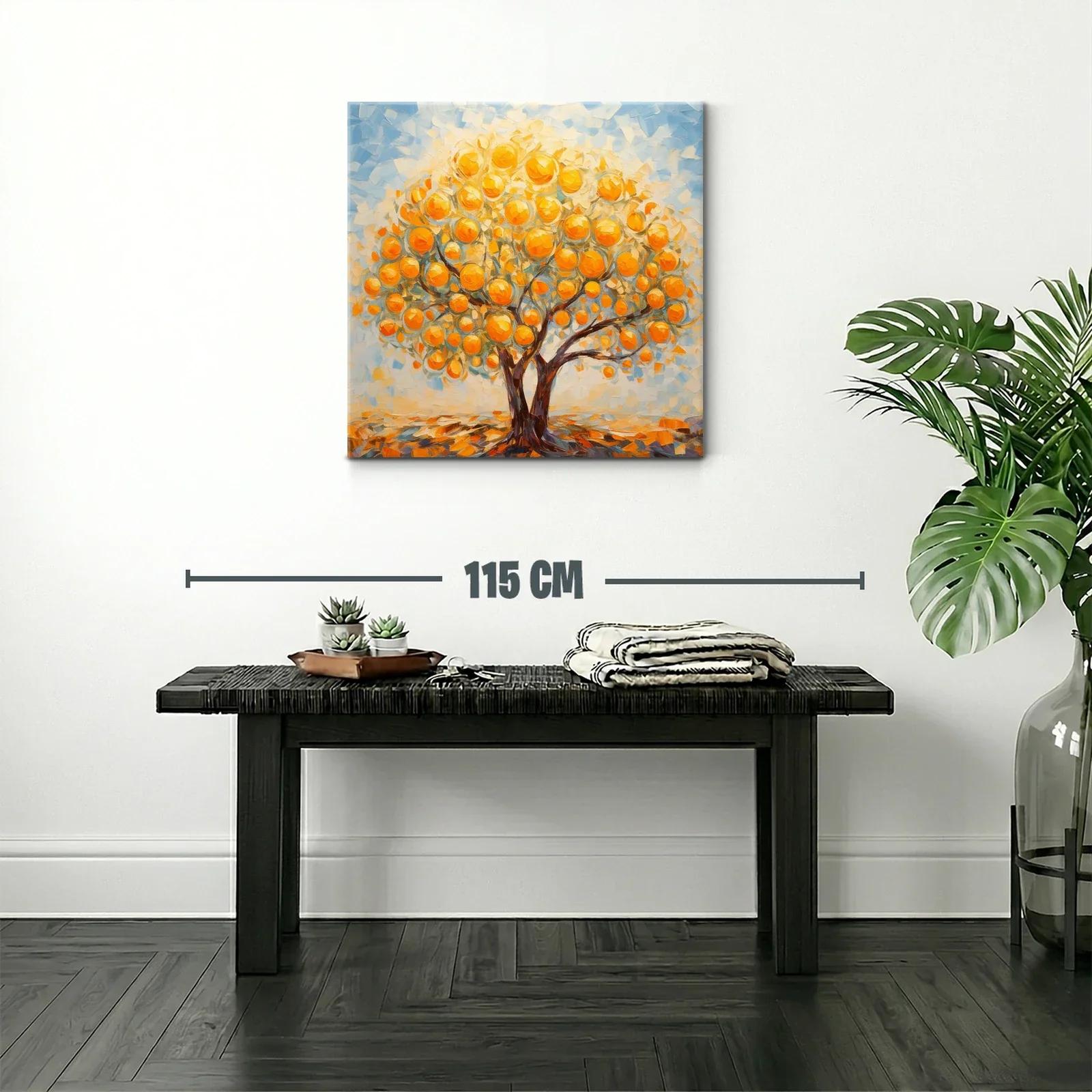 Árbol de naranjas iluminado en tonos cálidos y vibrantes — miniatura 2