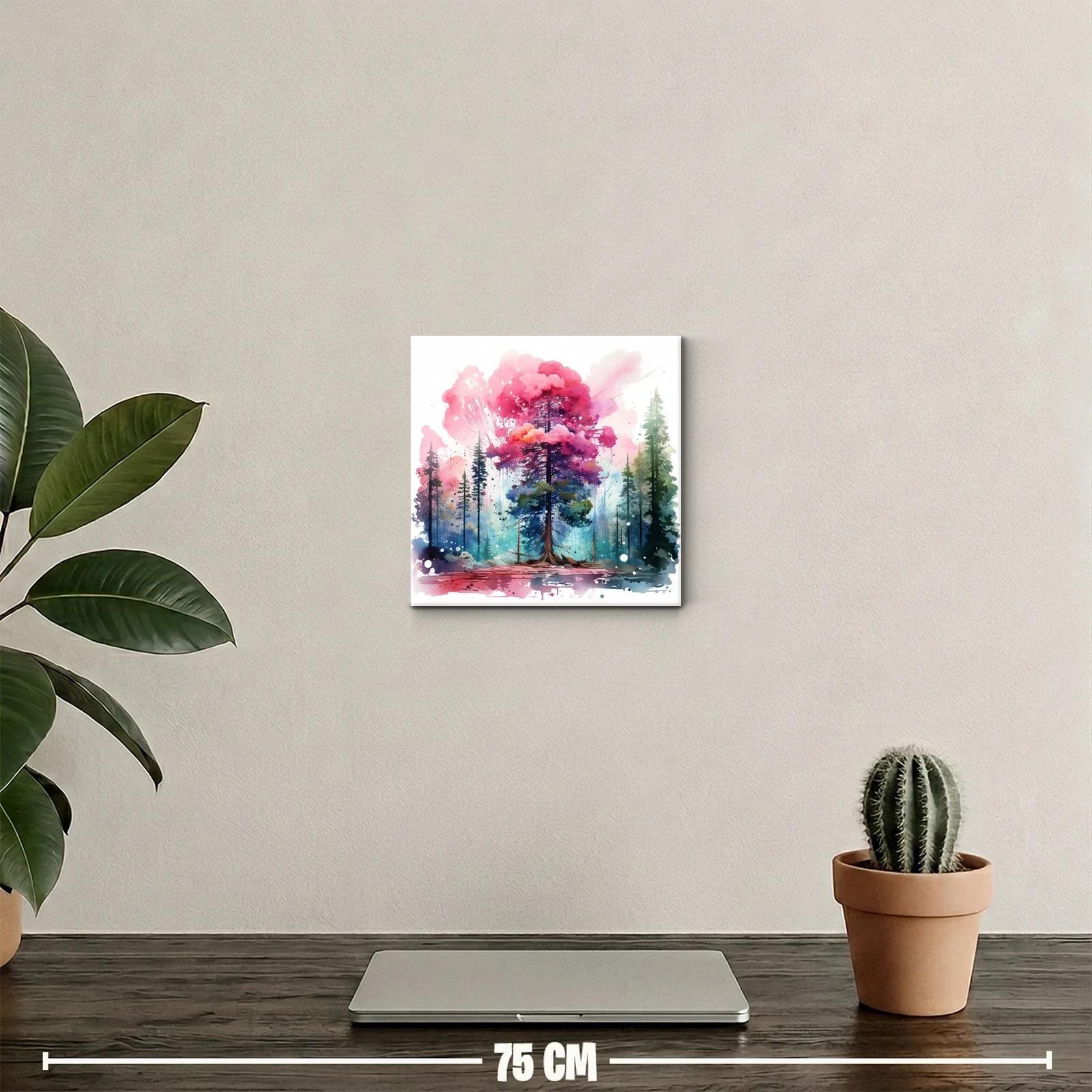 Árbol vibrante en bosque de colores intensos — miniatura 2