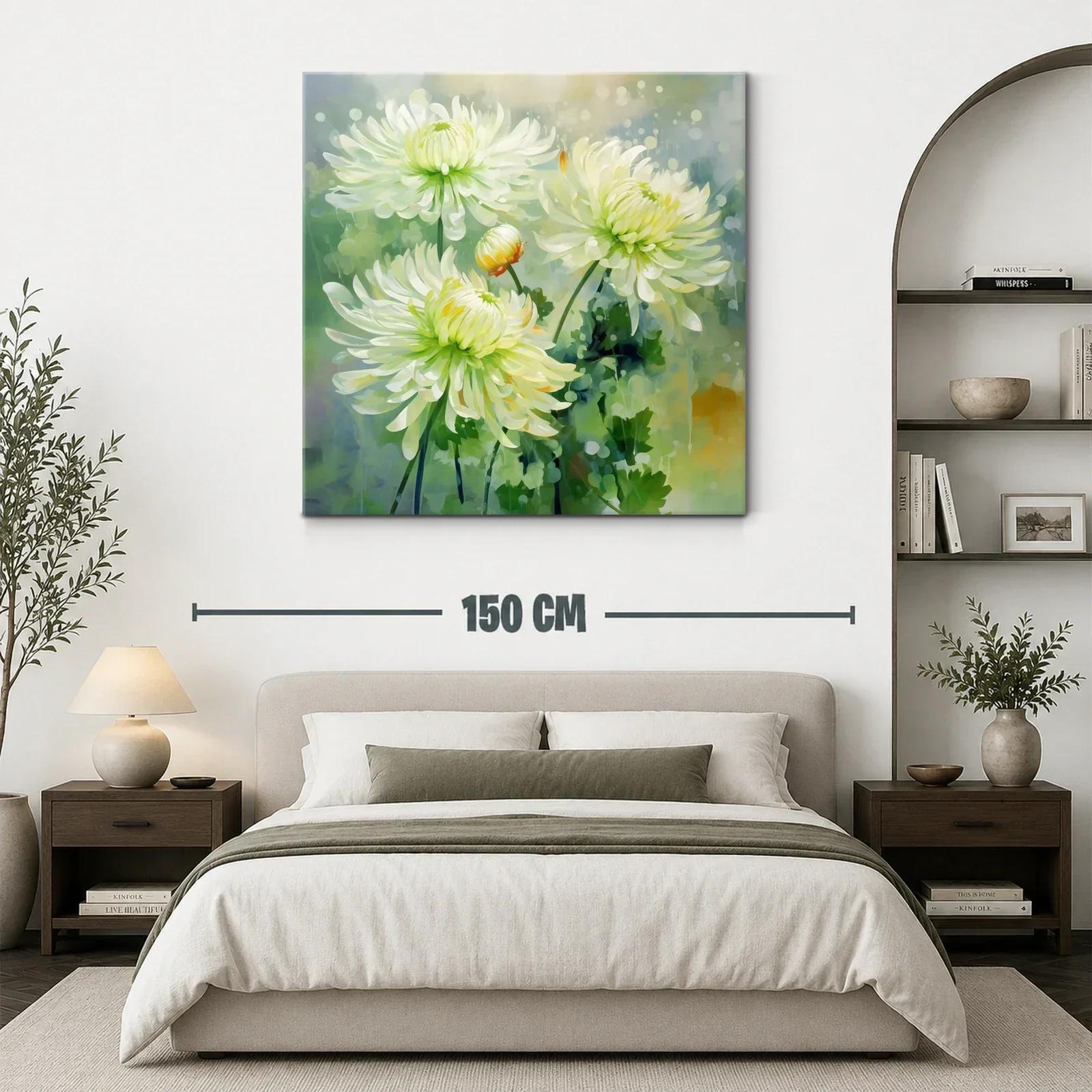 Elegancia natural con flores blancas y verdes suaves — miniatura 3