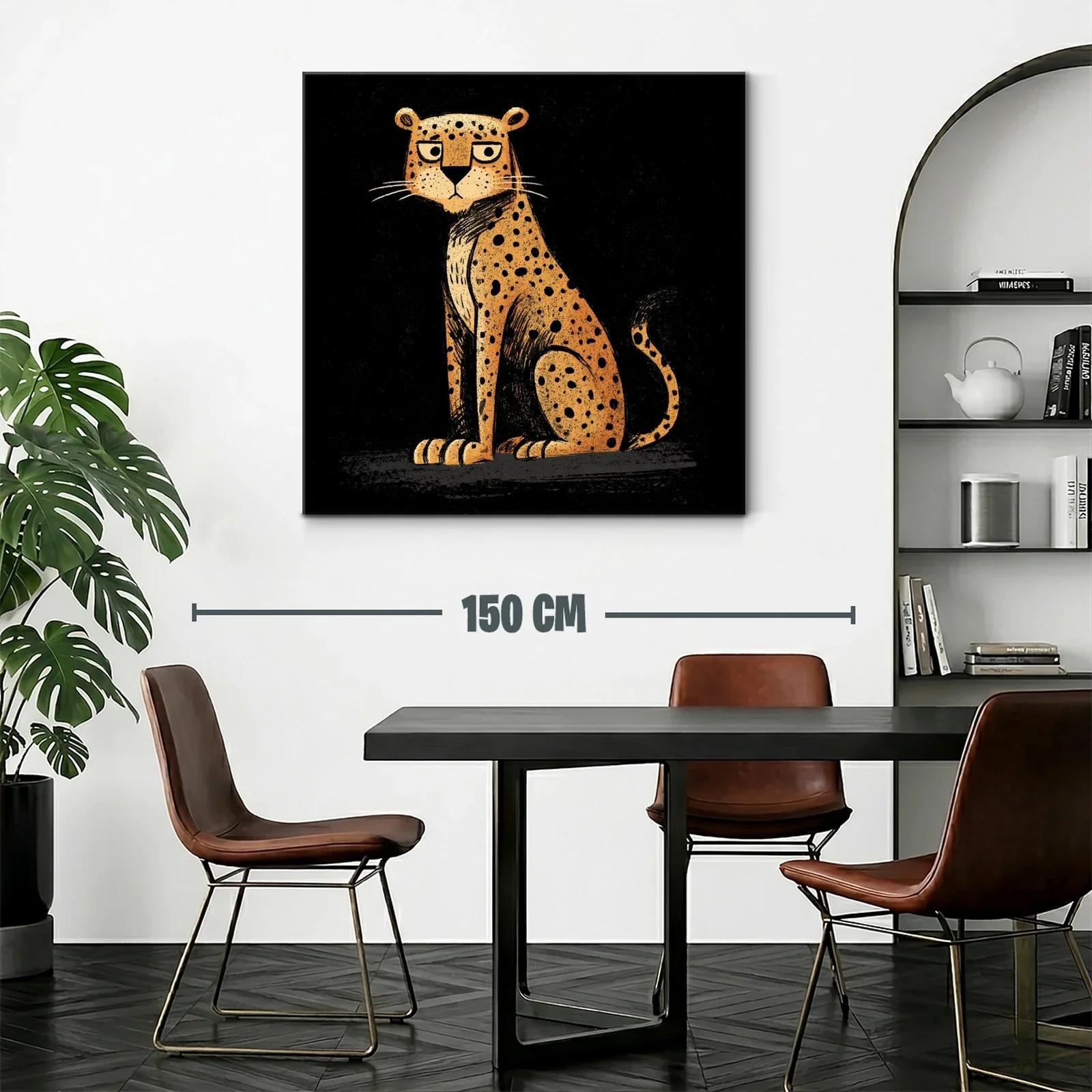 Leopardo de manchas negras en fondo oscuro expresivo — miniatura 2