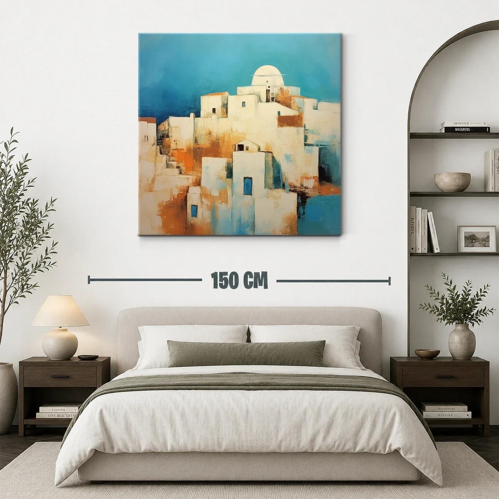 Pueblo Mediterráneo con Dominio del Azul y Tonos Cálidos — miniatura 3