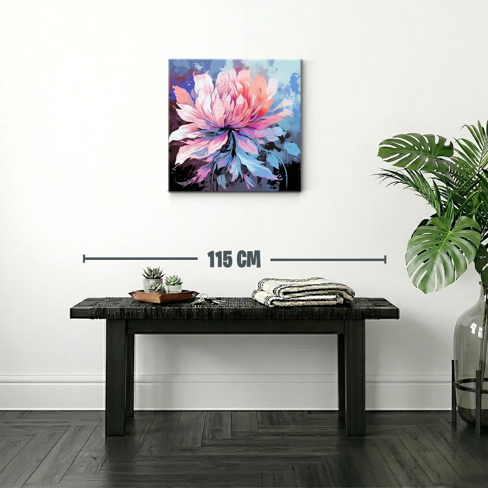 Flor de explosión cromática en tonos pastel y azules — miniatura 2