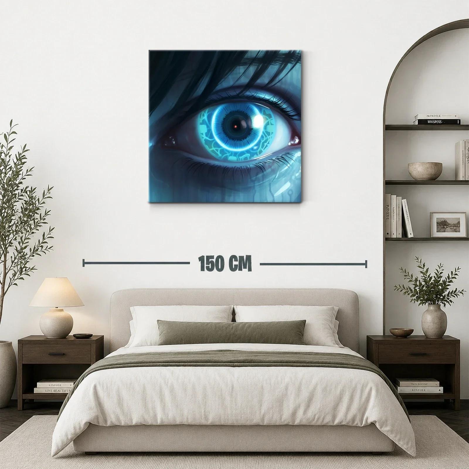 Ojo futurista con iris tecnológico en tonos azules — miniatura 3
