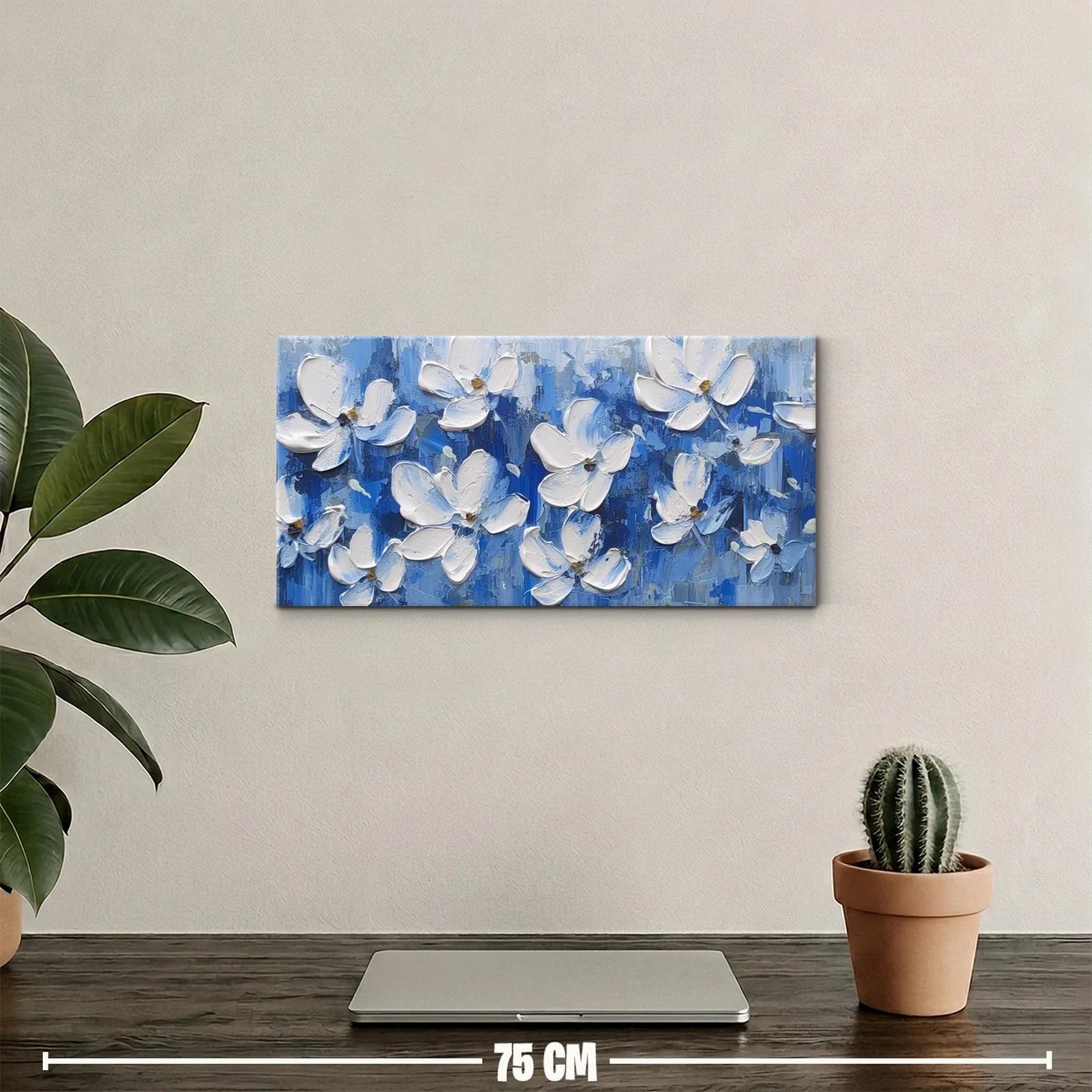 Cuadro flores blancas en formato horizontal — miniatura 2