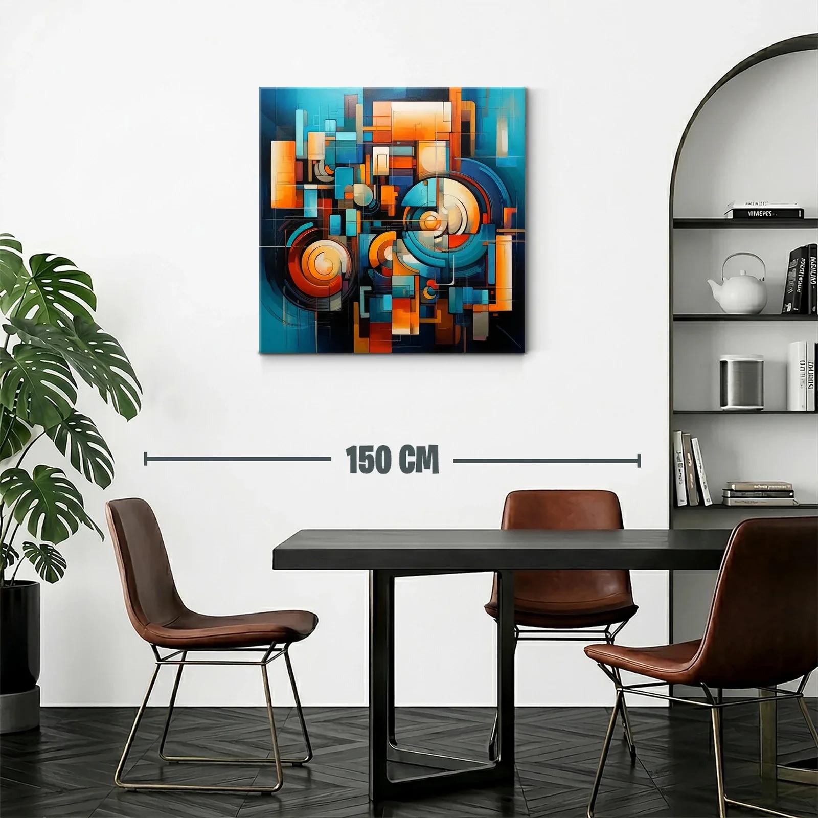 Composición abstracta con círculos y formas geométricas vibrantes — miniatura 2