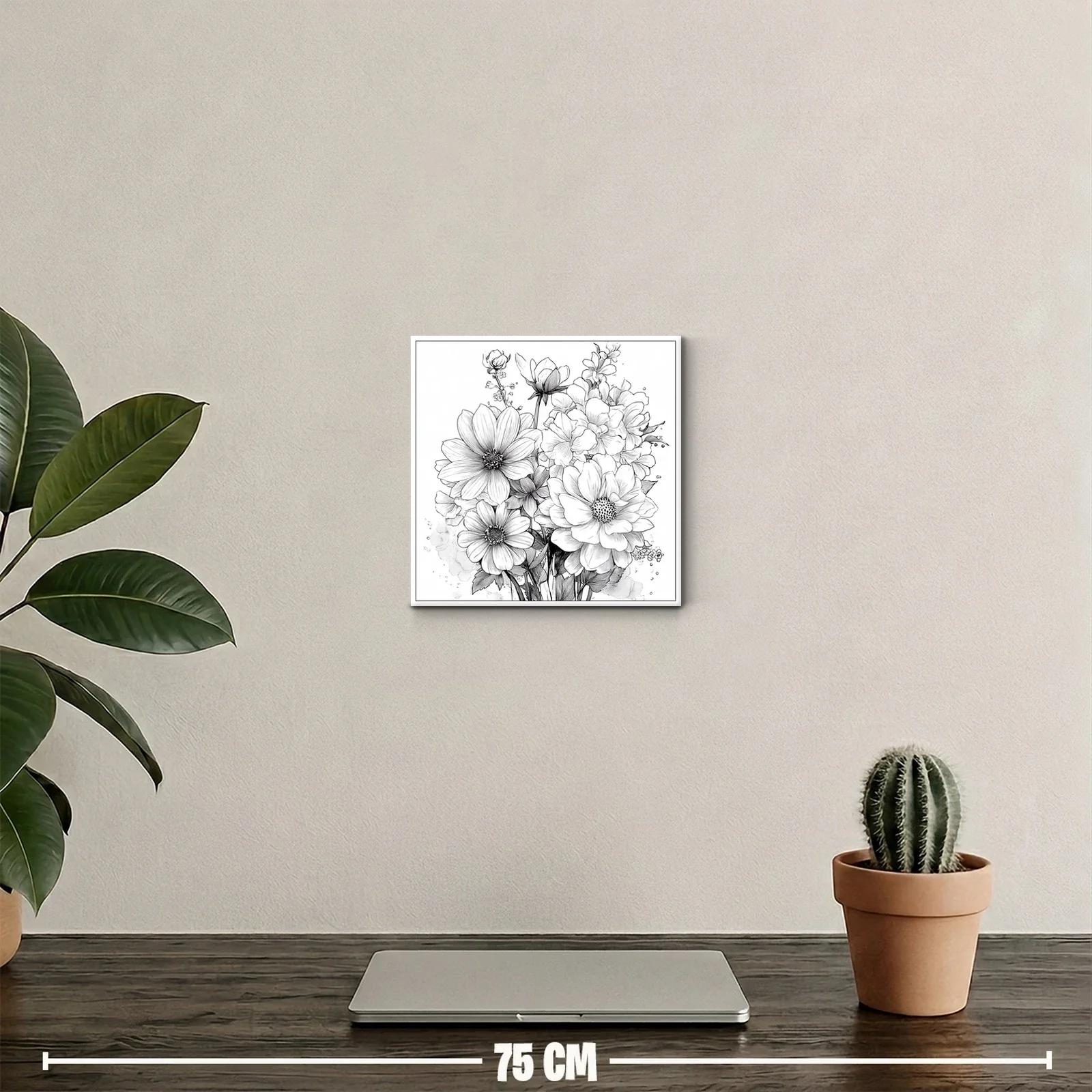 Elegante ramo floral en blanco y negro para decorar espacios delicados — miniatura 2