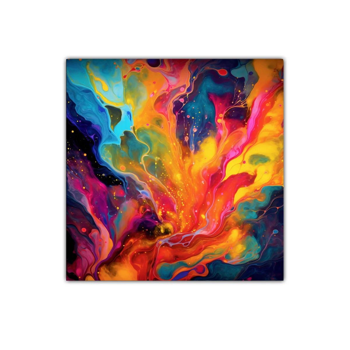 Cuadro abstracto vibrante con explosión de colores intensos — imagen principal