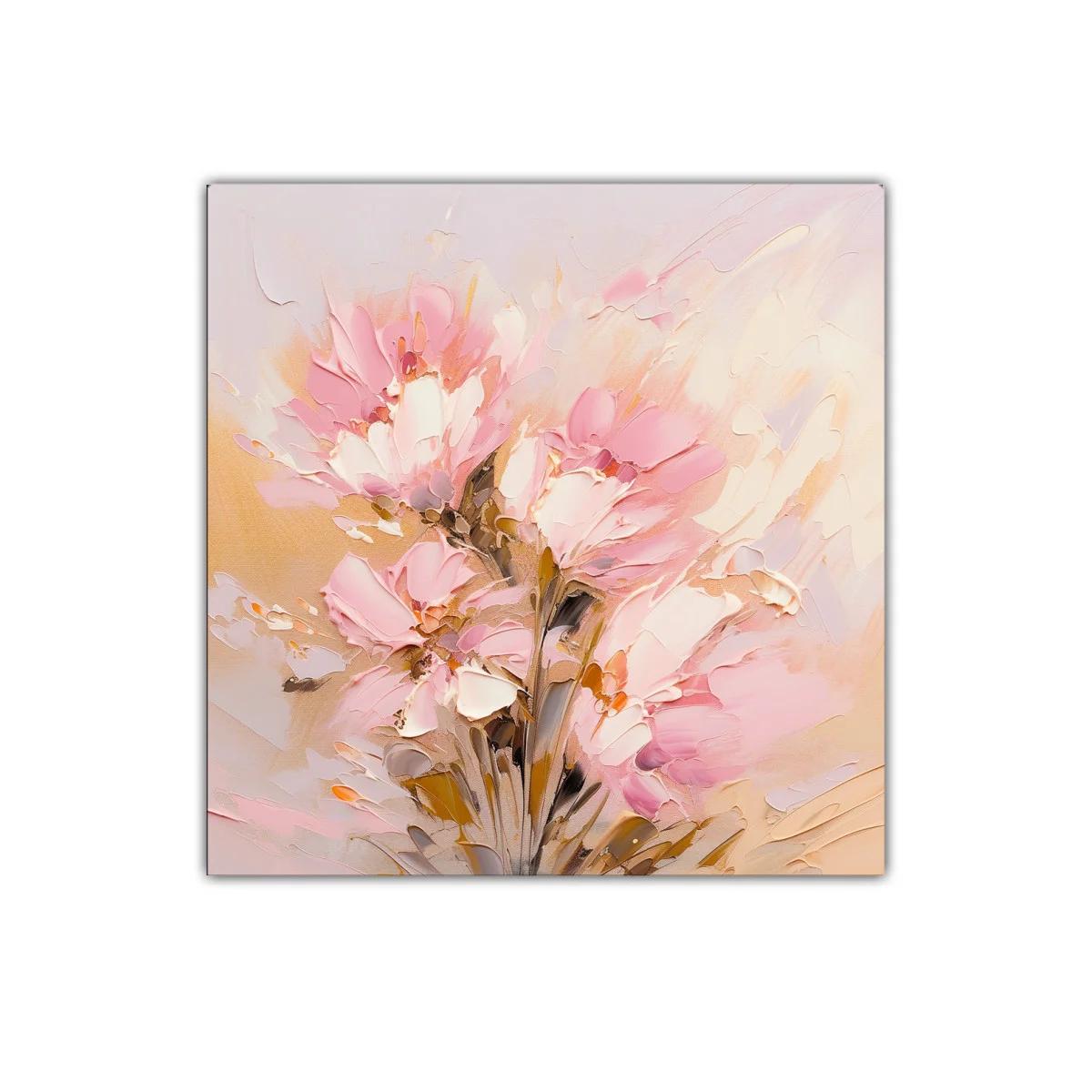Flores abstractas en suave tonalidad rosa y beige — imagen principal