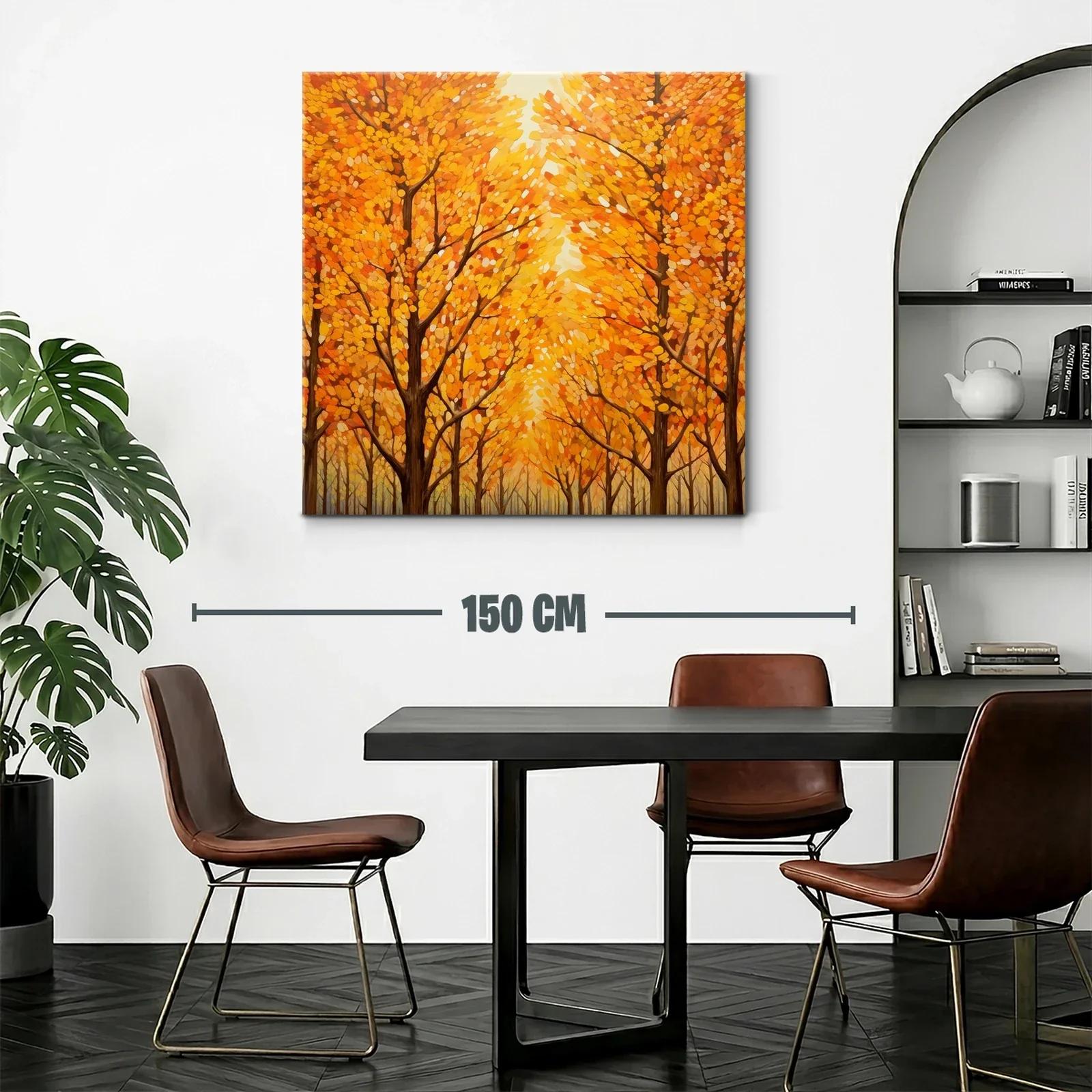 Bosque en otoño con tonos cálidos y dorados — miniatura 2