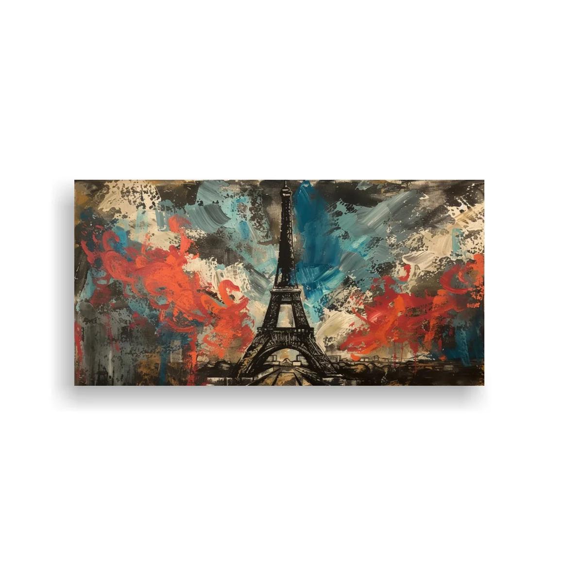 Cuadro Torre Eiffel en fondo abstracto de alto contraste