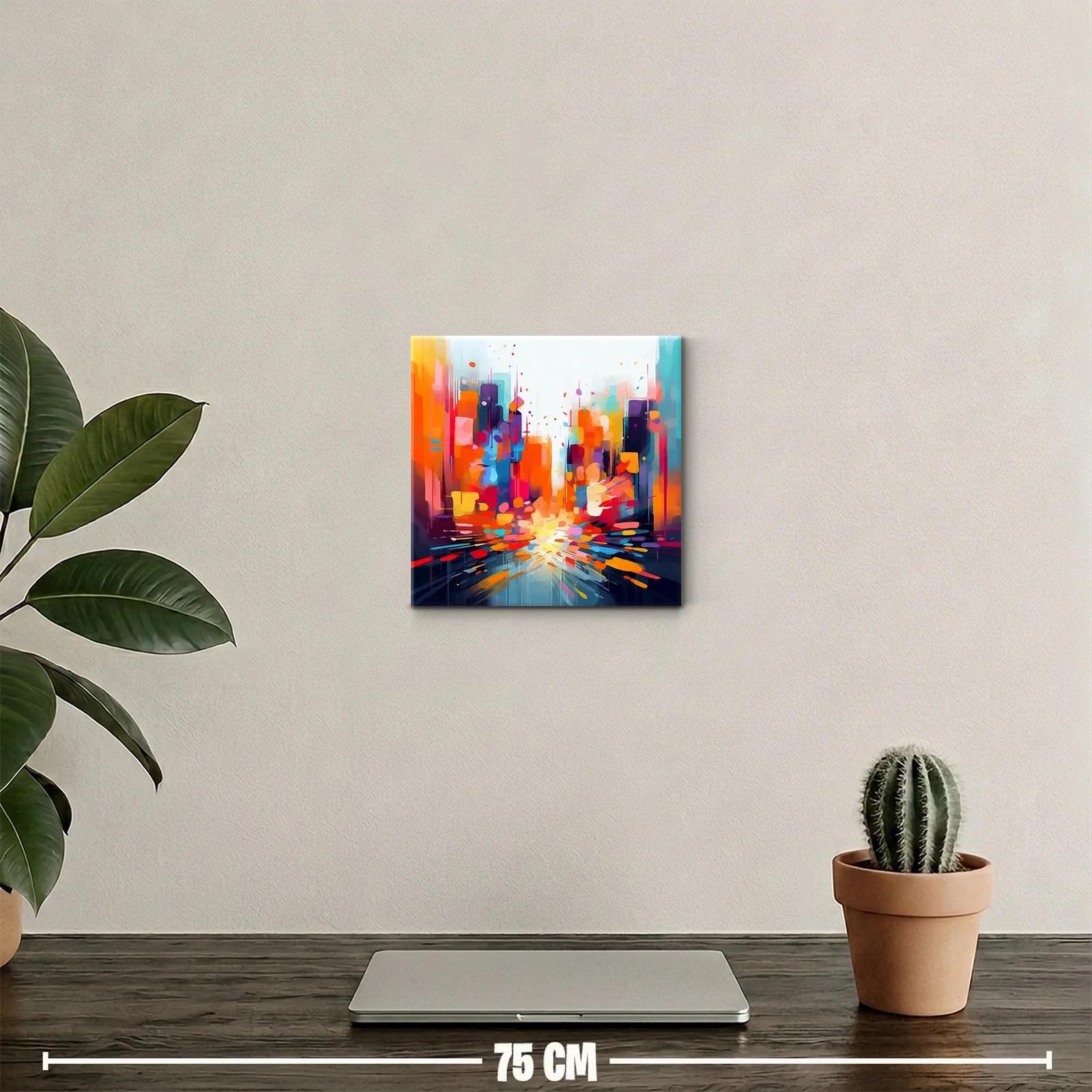 Estallido de colores vibrantes en paisaje urbano abstracto — miniatura 2