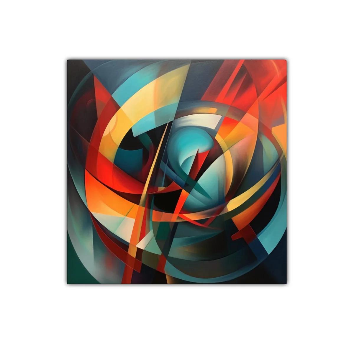 Composición abstracta vibrante con tonos cálidos y fríos — miniatura 1
