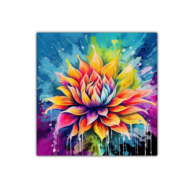 Cuadro decorativo con flor explosion de color vibrante
