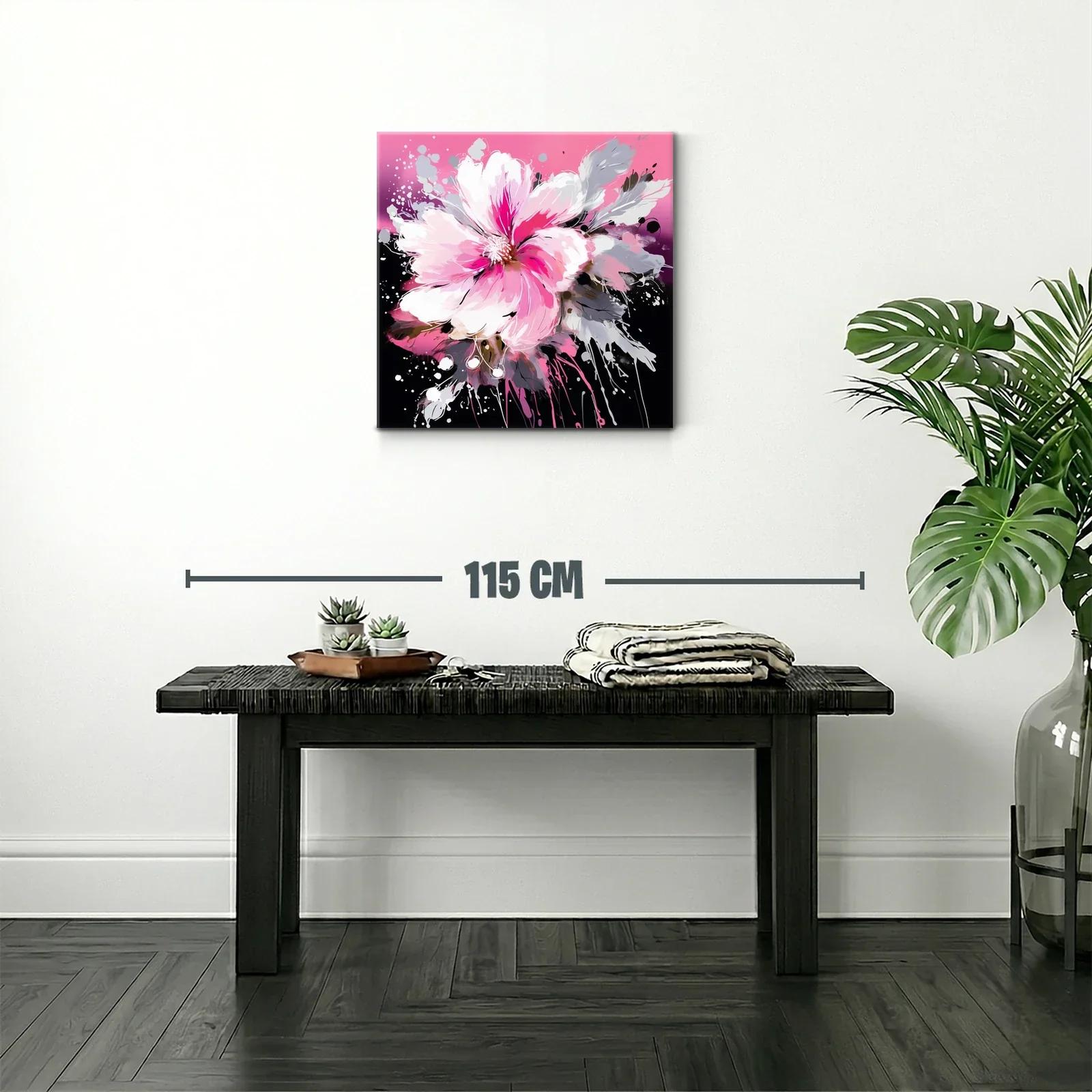 Flor vibrante en tonos fucsia y gris sobre fondo oscuro — miniatura 2